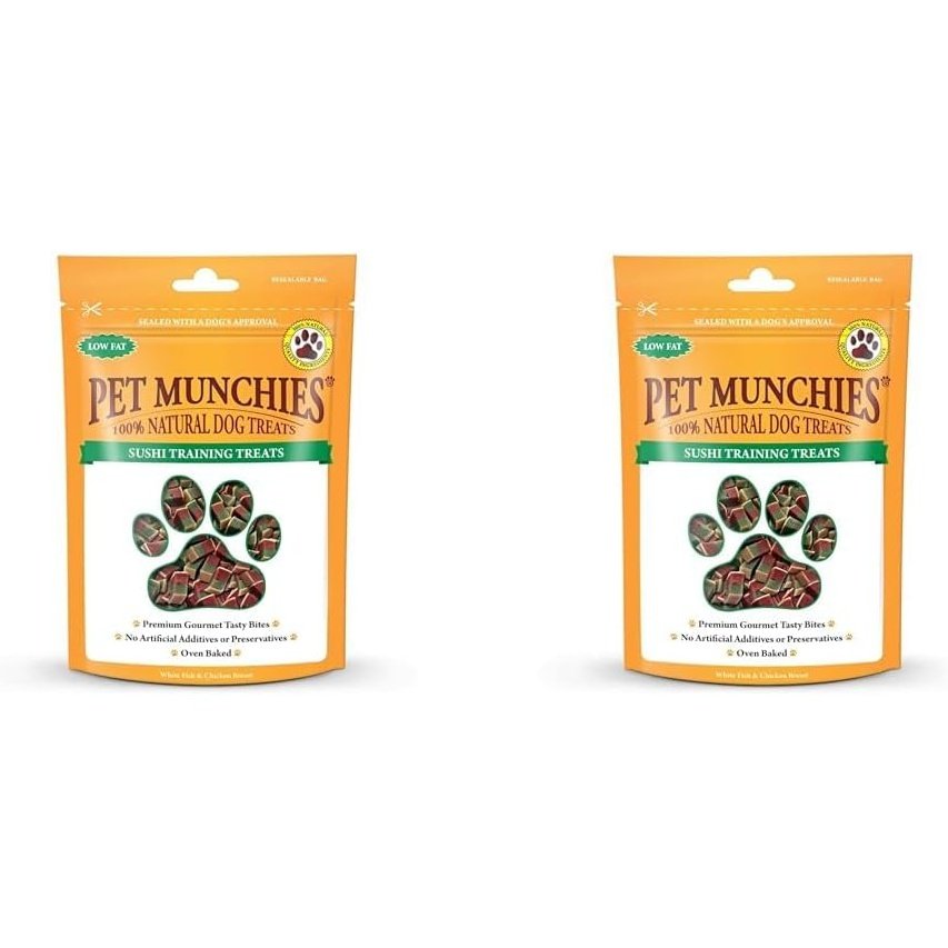 Pet Munchies Wild Salmon Dog Training Treats, Grain Free Tasty Bites with Natural Real Meat 50g (Pack of 8)