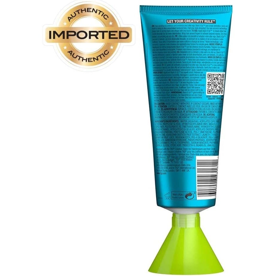 Bed Head by TIGI - Back It Up Texturising Hair Cream - For Shape and Texture - Hair Styling - 125 ml