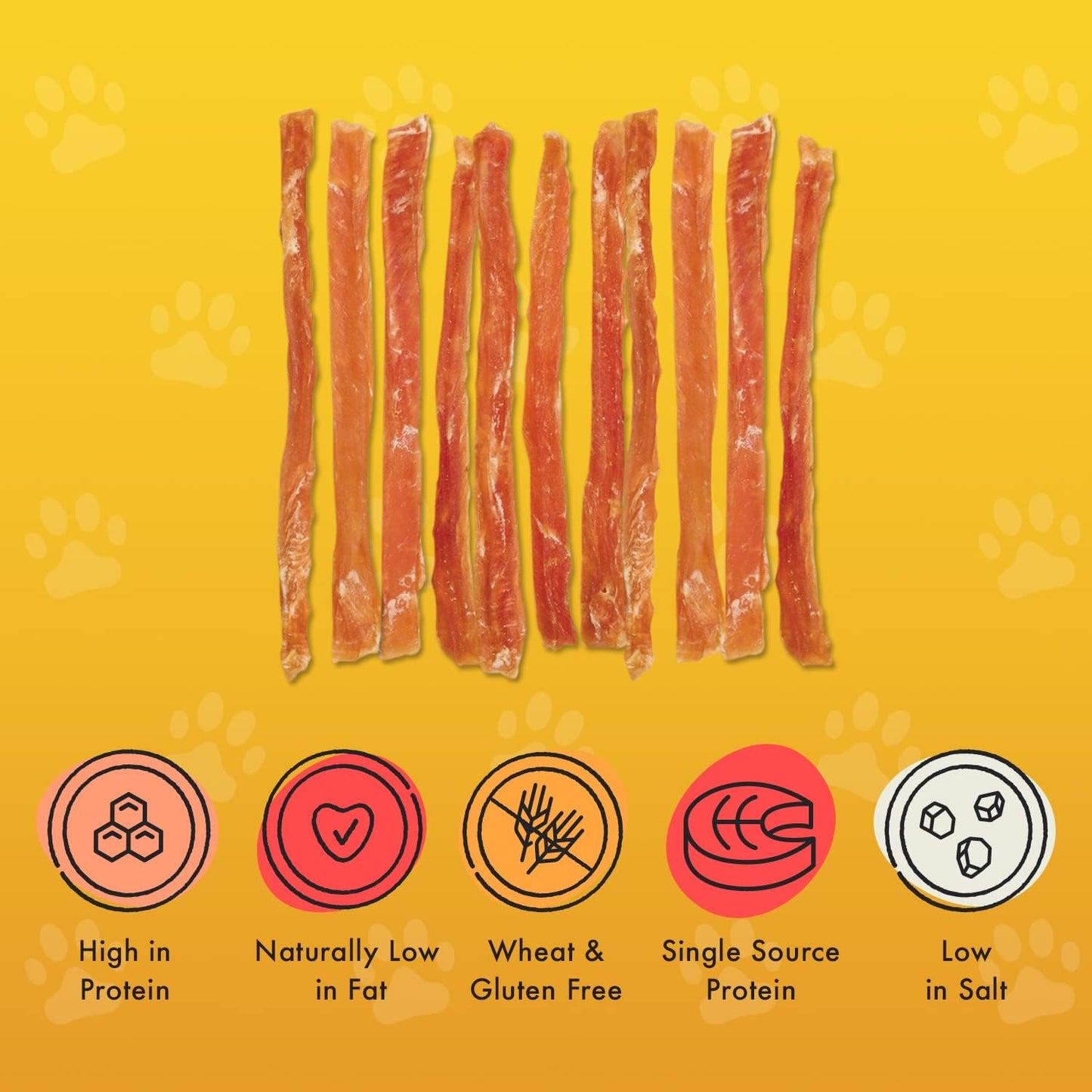 Pet Munchies Chicken Strips Dog Treats, Premium Dog Chews with Natural Real Meat, Low in Fat and High in Protein 90g (Pack of 8)