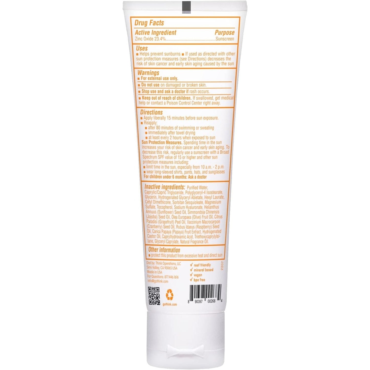 Thinkbaby Sunscreen Baby SPF 50+, 3 fl oz