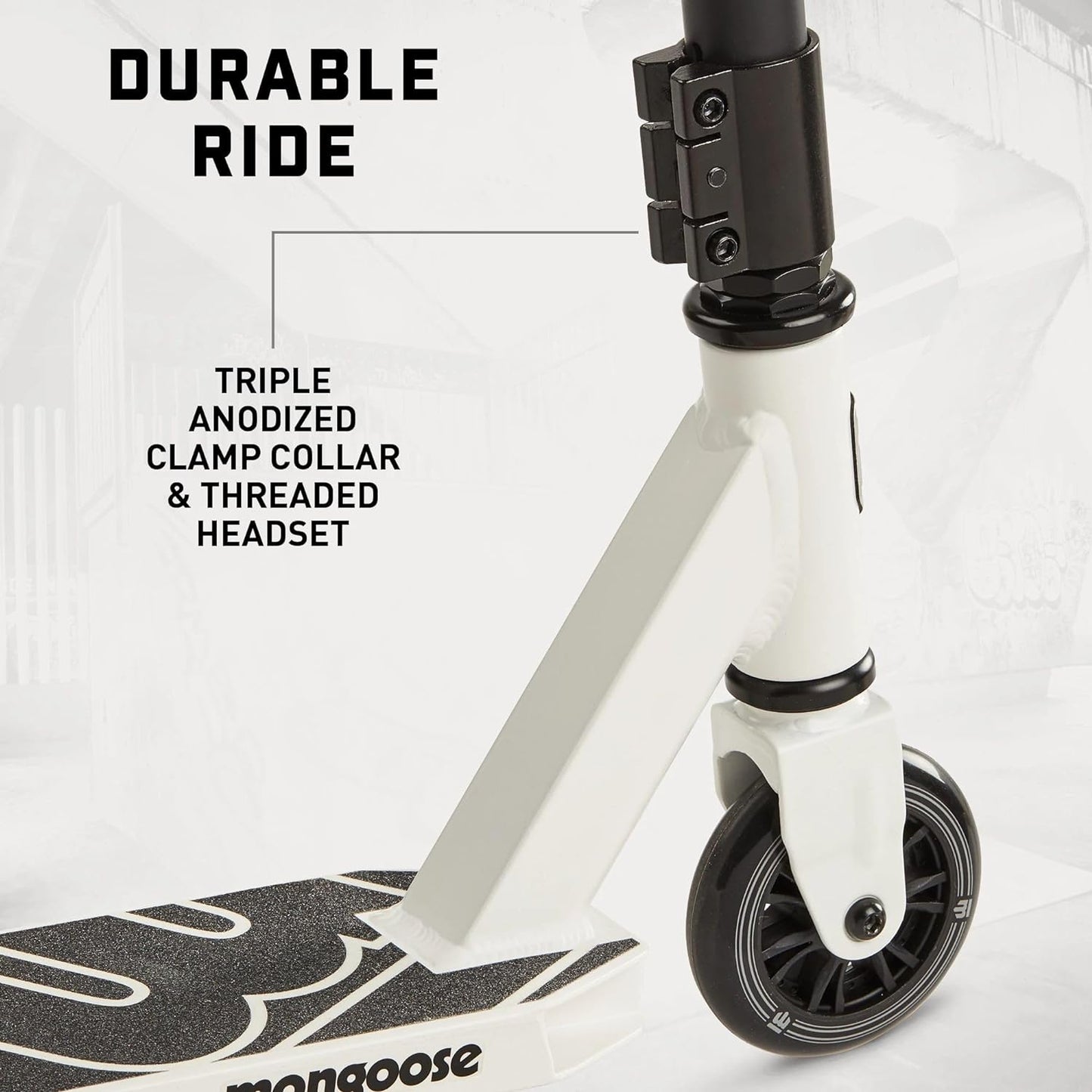 Mongoose Rise Youth and Adult Freestyle Stunt Scooter, High Impact Wheels, Bike-Style Grips, Lightweight Alloy Deck, Multiple Colors