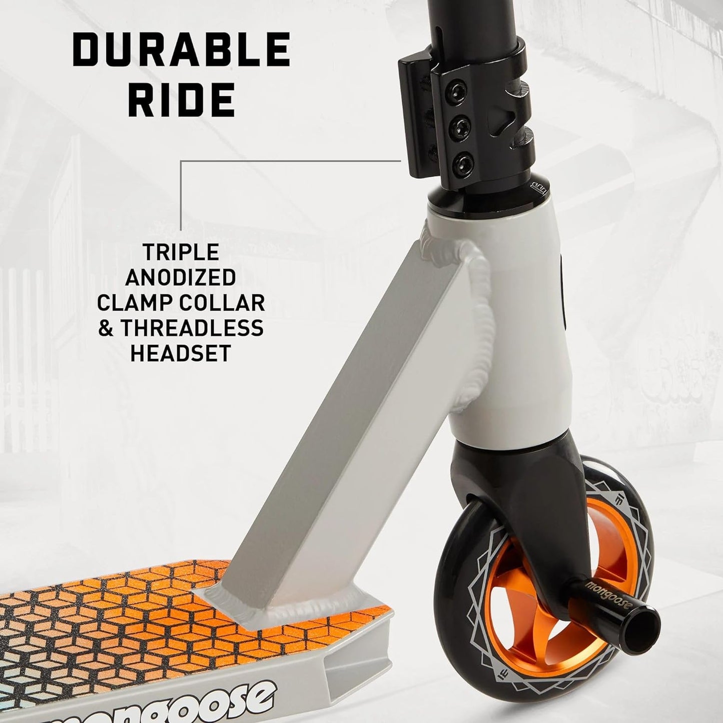 Mongoose Rise Youth and Adult Freestyle Stunt Scooter, High Impact Wheels, Bike-Style Grips, Lightweight Alloy Deck, Multiple Colors