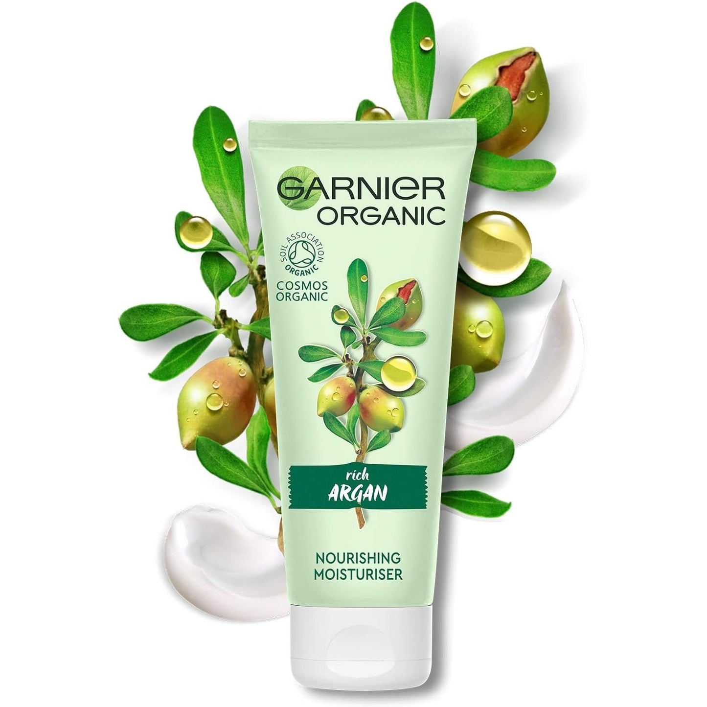 SkinActive Face Garnier Organic Argan Nourishing Daily Face Moisturiser Day Cream for Dry and Sensitive Skin, Aloe Vera,s 50 ml