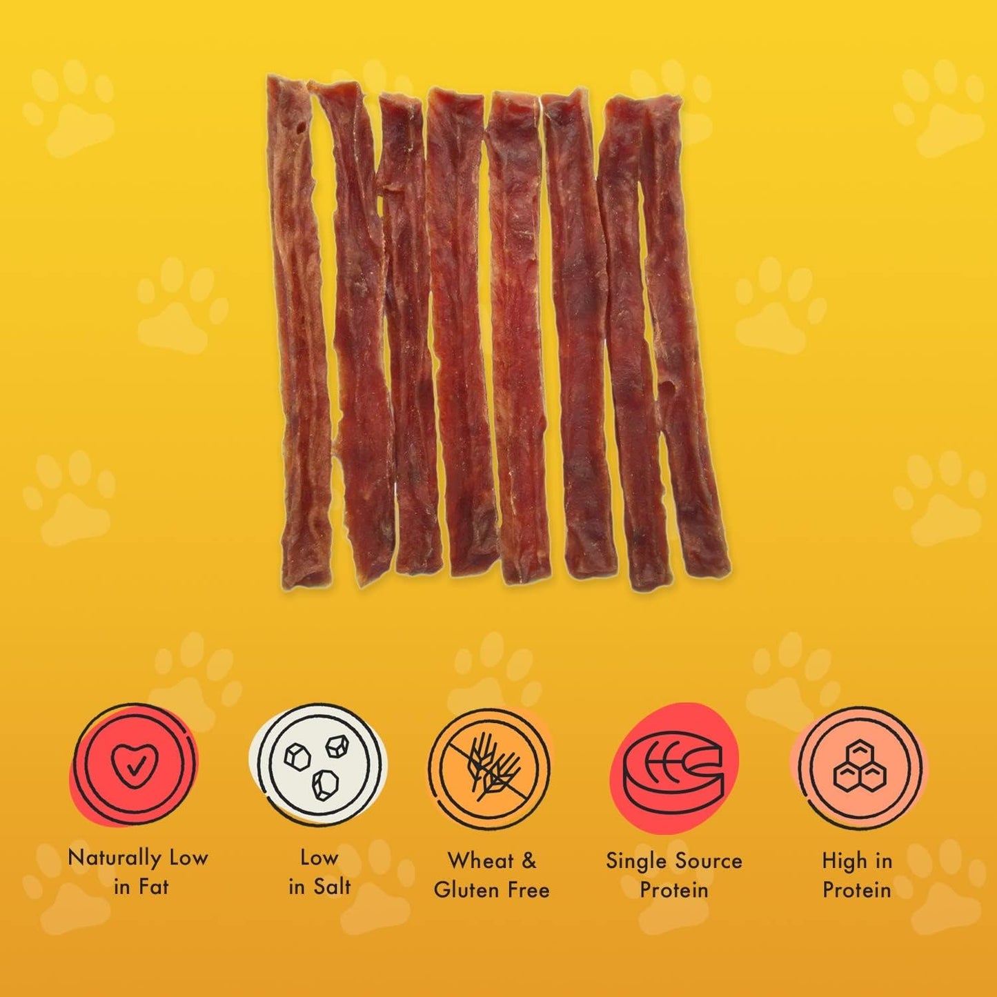 Pet Munchies Chicken Strips Dog Treats, Premium Dog Chews with Natural Real Meat, Low in Fat and High in Protein 90g (Pack of 8)