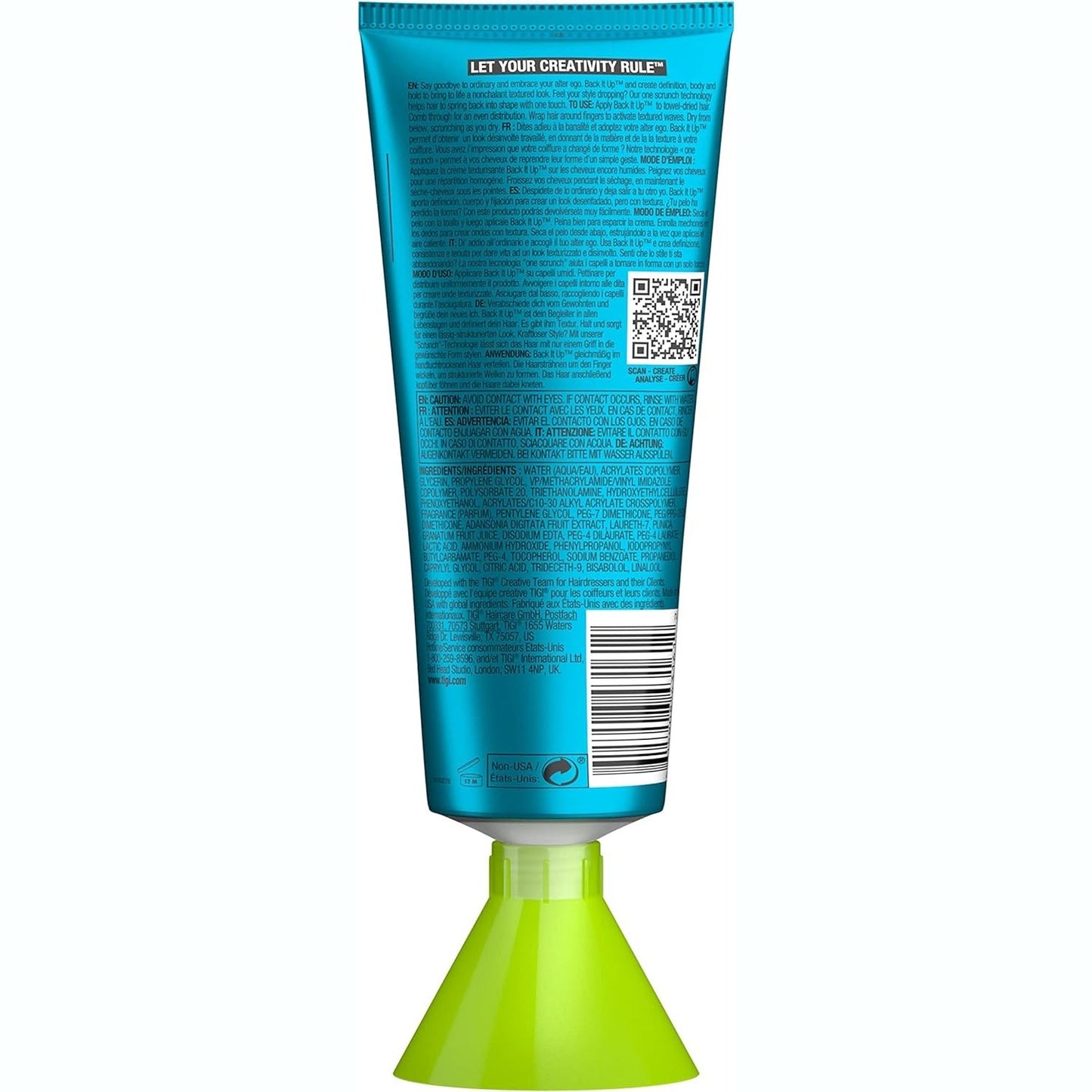 Bed Head by TIGI - Back It Up Texturising Hair Cream - For Shape and Texture - Hair Styling - 125 ml