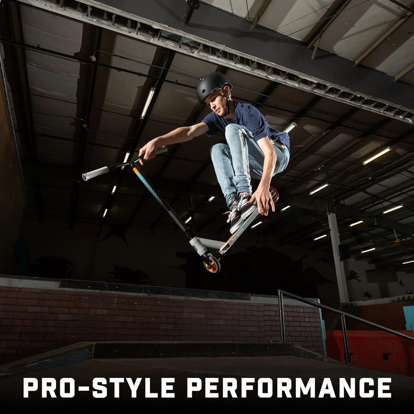 Mongoose Rise Youth and Adult Freestyle Stunt Scooter, High Impact Wheels, Bike-Style Grips, Lightweight Alloy Deck, Multiple Colors