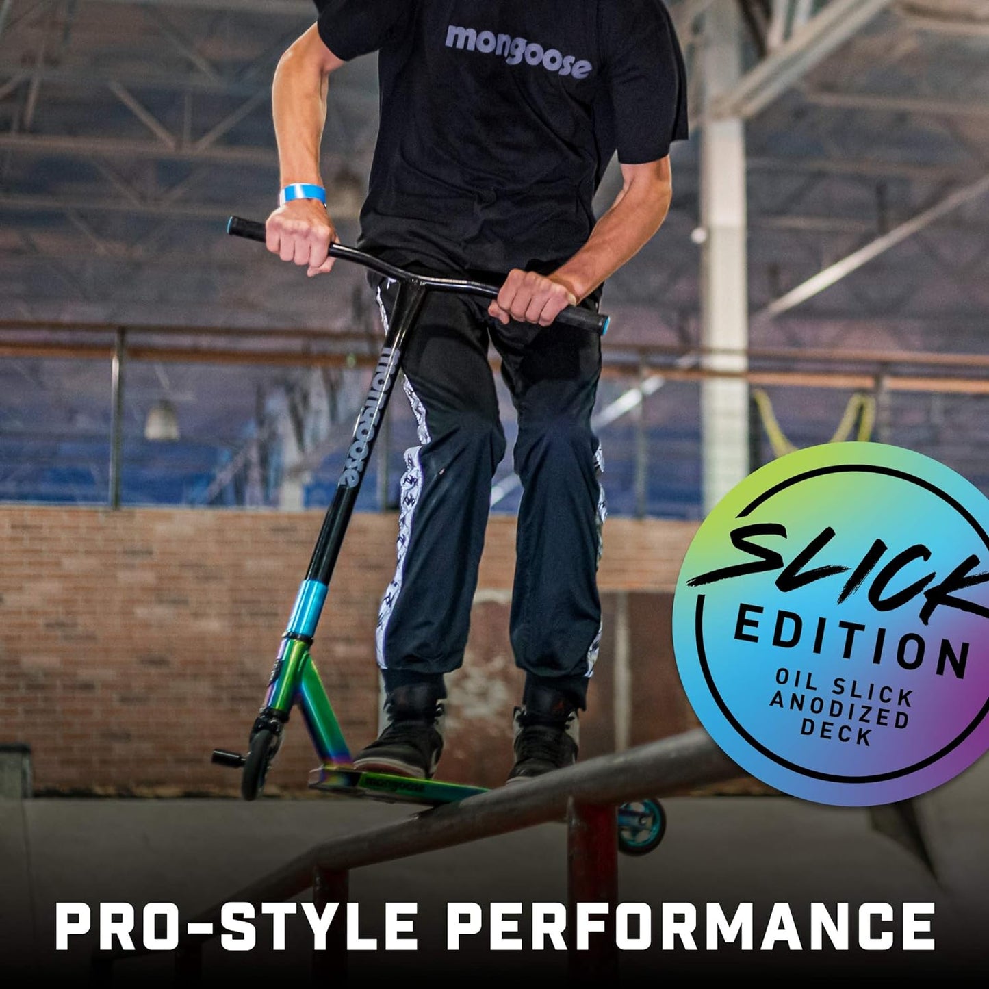 Mongoose Rise Youth and Adult Freestyle Stunt Scooter, High Impact Wheels, Bike-Style Grips, Lightweight Alloy Deck, Multiple Colors