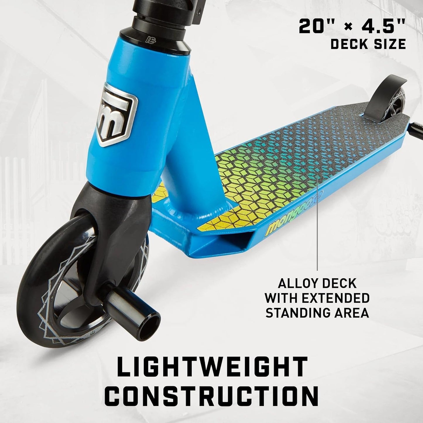 Mongoose Rise Youth and Adult Freestyle Stunt Scooter, High Impact Wheels, Bike-Style Grips, Lightweight Alloy Deck, Multiple Colors