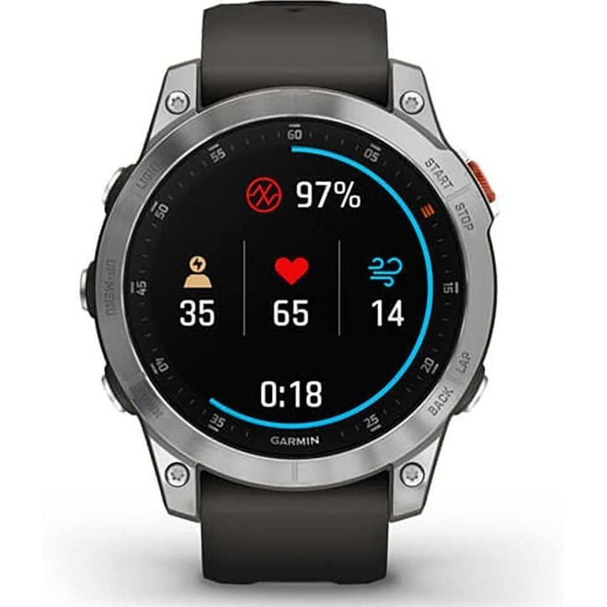 Garmin EPIX 2 - Multisport GPS Watch with AMOLED Touch Screen, Superior Functions, Heart Rate, Maps and Music, Silver Gray, TU EU