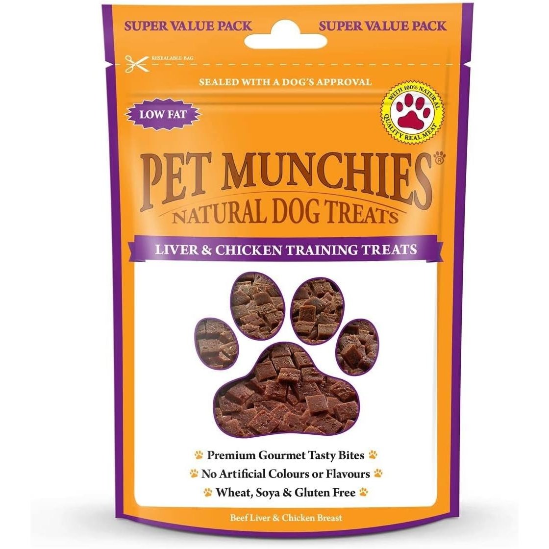 Pet Munchies Wild Salmon Dog Training Treats, Grain Free Tasty Bites with Natural Real Meat 50g (Pack of 8)