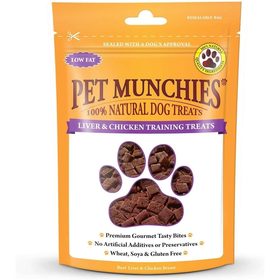 Pet Munchies Wild Salmon Dog Training Treats, Grain Free Tasty Bites with Natural Real Meat 50g (Pack of 8)