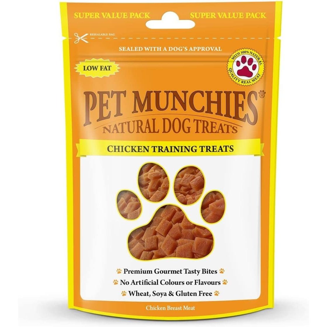 Pet Munchies Wild Salmon Dog Training Treats, Grain Free Tasty Bites with Natural Real Meat 50g (Pack of 8)