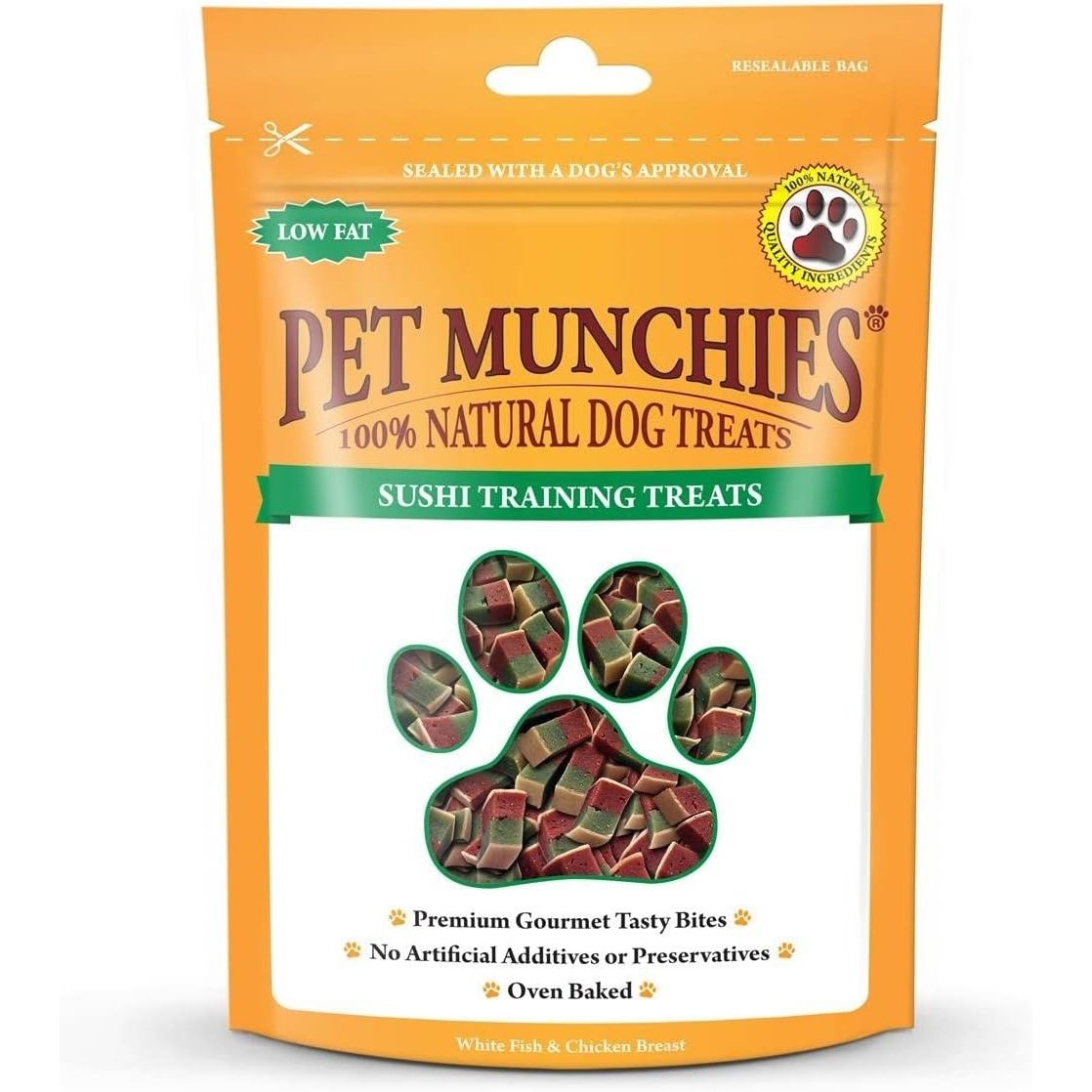Pet Munchies Wild Salmon Dog Training Treats, Grain Free Tasty Bites with Natural Real Meat 50g (Pack of 8)