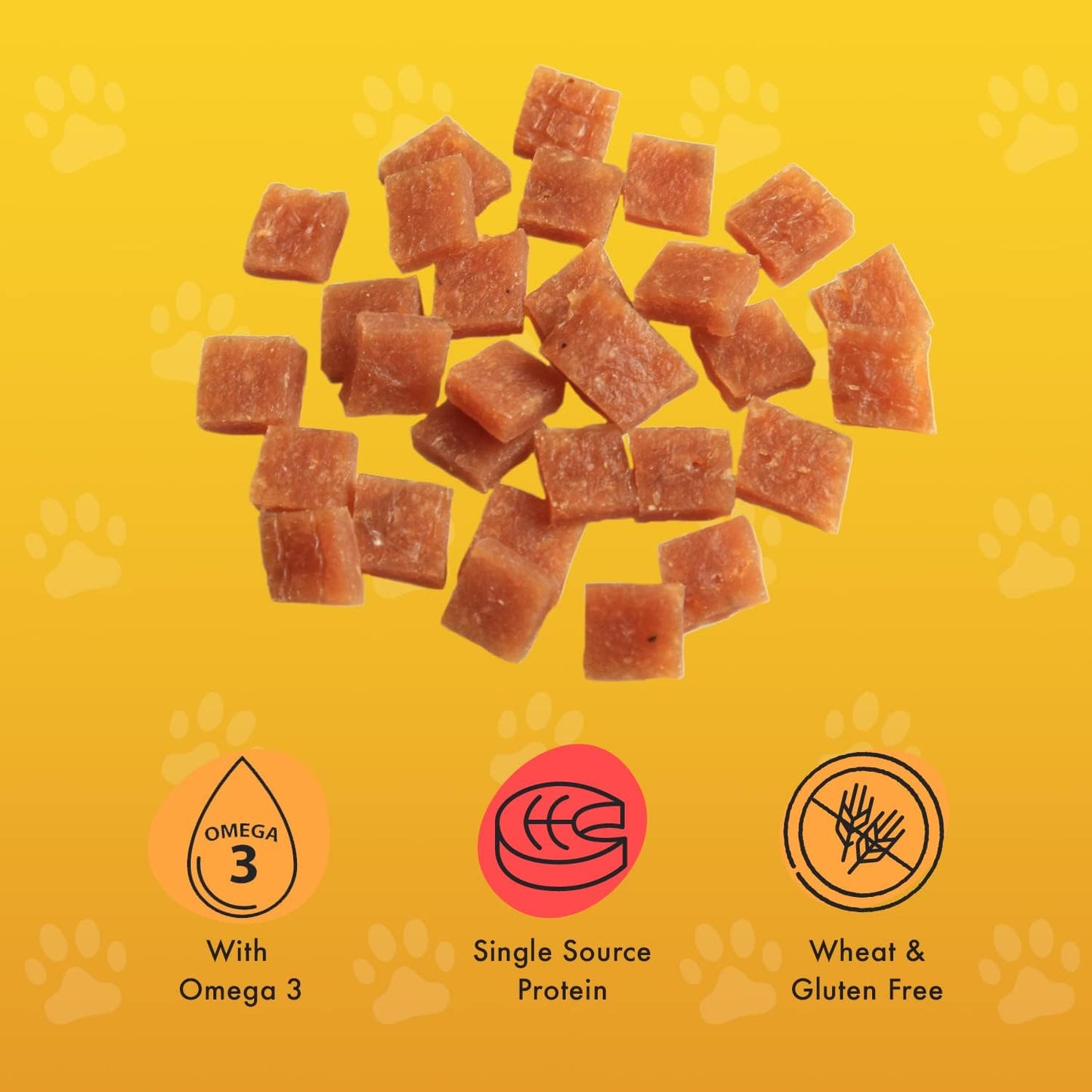 Pet Munchies Wild Salmon Dog Training Treats, Grain Free Tasty Bites with Natural Real Meat 50g (Pack of 8)
