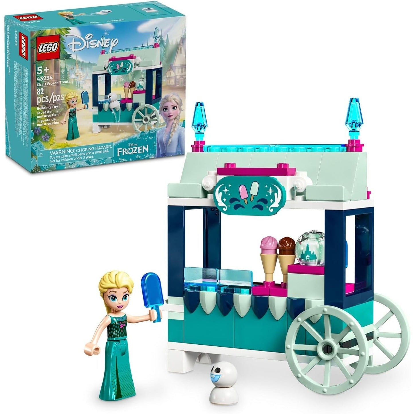 LEGO Disney Frozen Elsa’s Frozen Treats Building Set, Includes Elsa Mini-Doll and a Snowgie Figure, Elsa Toy Makes a Fun Gift for Girls and Boys who Love Frozen Toys, Disney Princess Doll, 43234