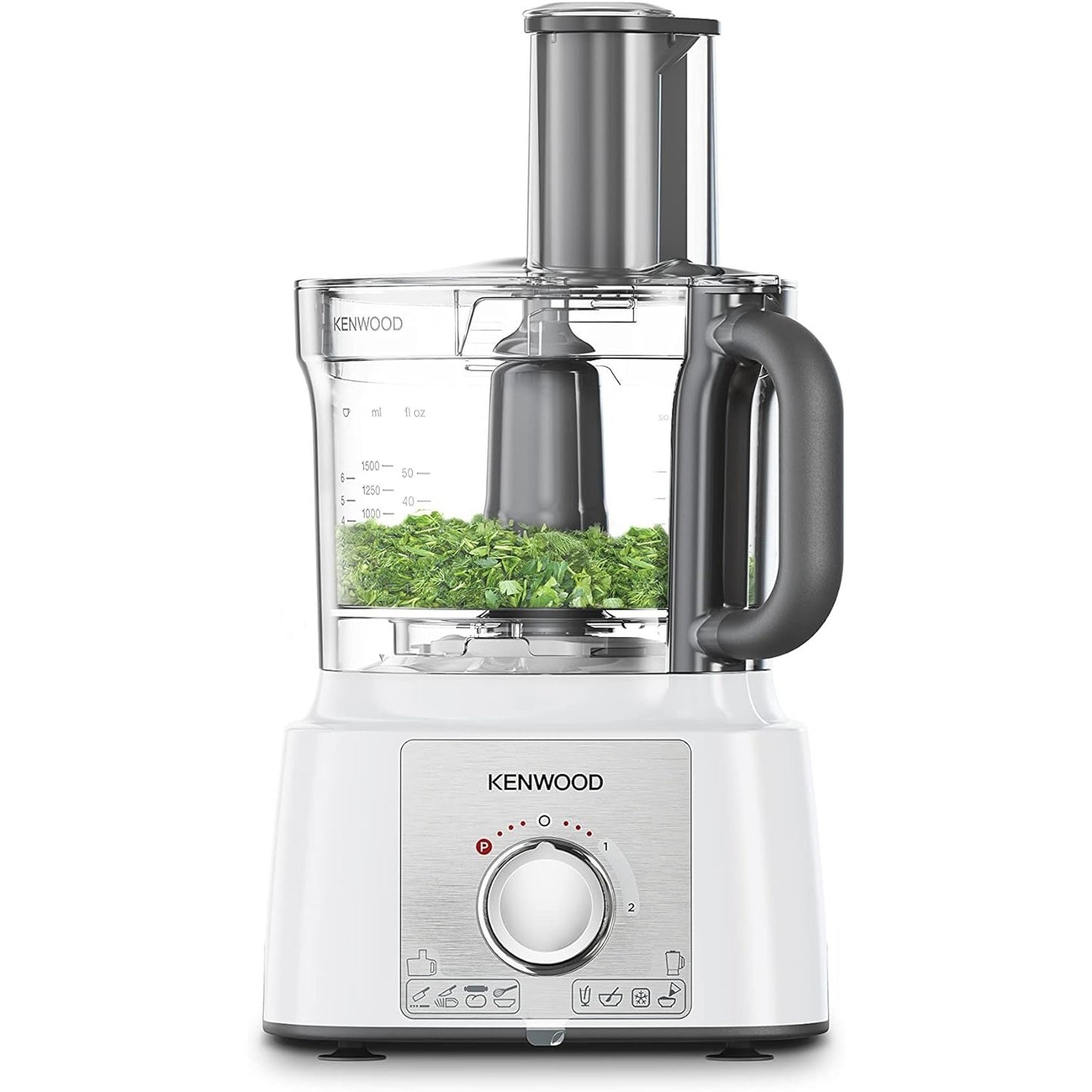 Kenwood FDP65.860WH food processor with 9 attachments. Expresss Serve and Dice, 1.5L Jug blender and mini chopper