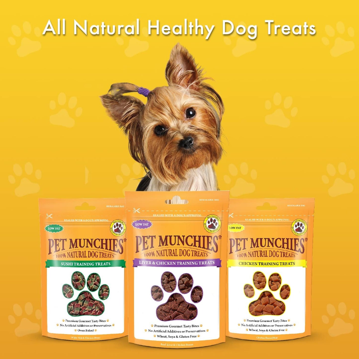 Pet Munchies Wild Salmon Dog Training Treats, Grain Free Tasty Bites with Natural Real Meat 50g (Pack of 8)