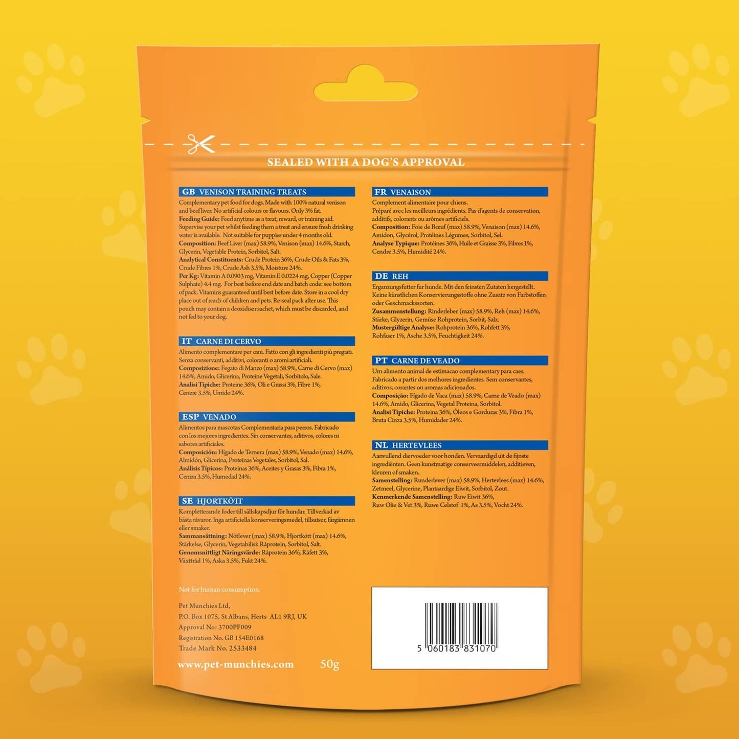 Pet Munchies Wild Salmon Dog Training Treats, Grain Free Tasty Bites with Natural Real Meat 50g (Pack of 8)