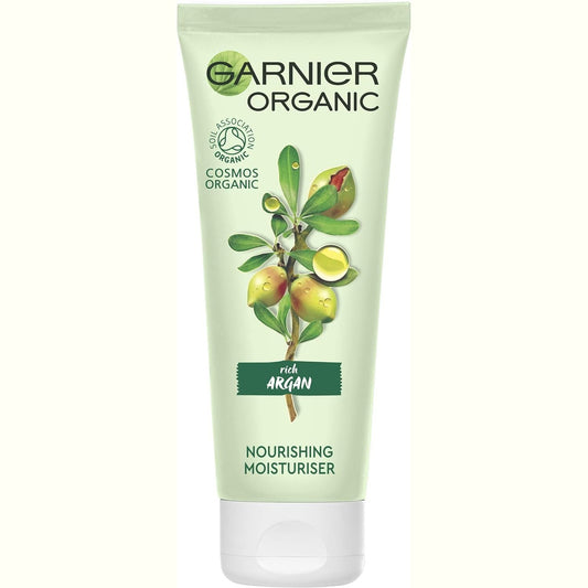 SkinActive Face Garnier Organic Argan Nourishing Daily Face Moisturiser Day Cream for Dry and Sensitive Skin, Aloe Vera,s 50 ml