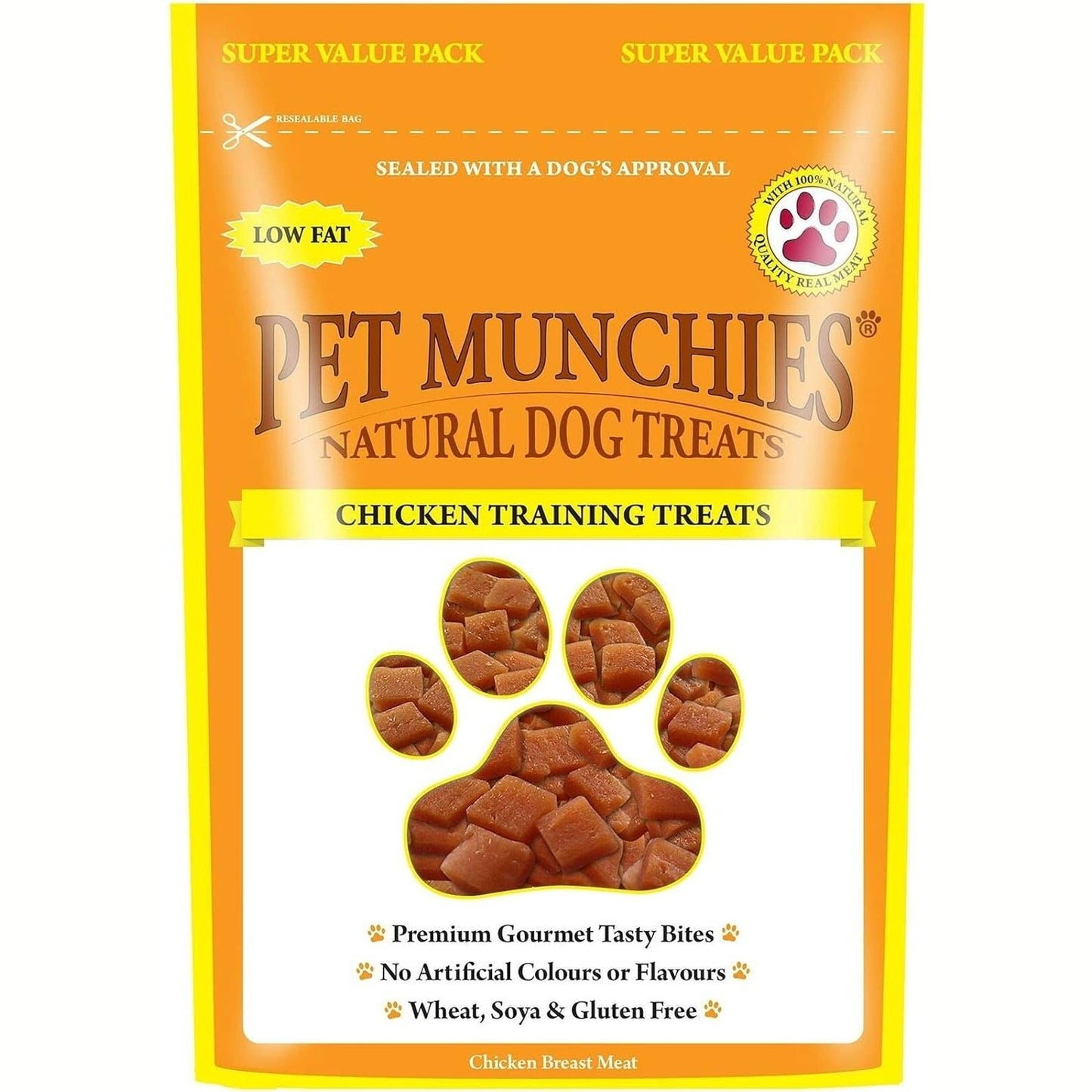 Pet Munchies Wild Salmon Dog Training Treats, Grain Free Tasty Bites with Natural Real Meat 50g (Pack of 8)