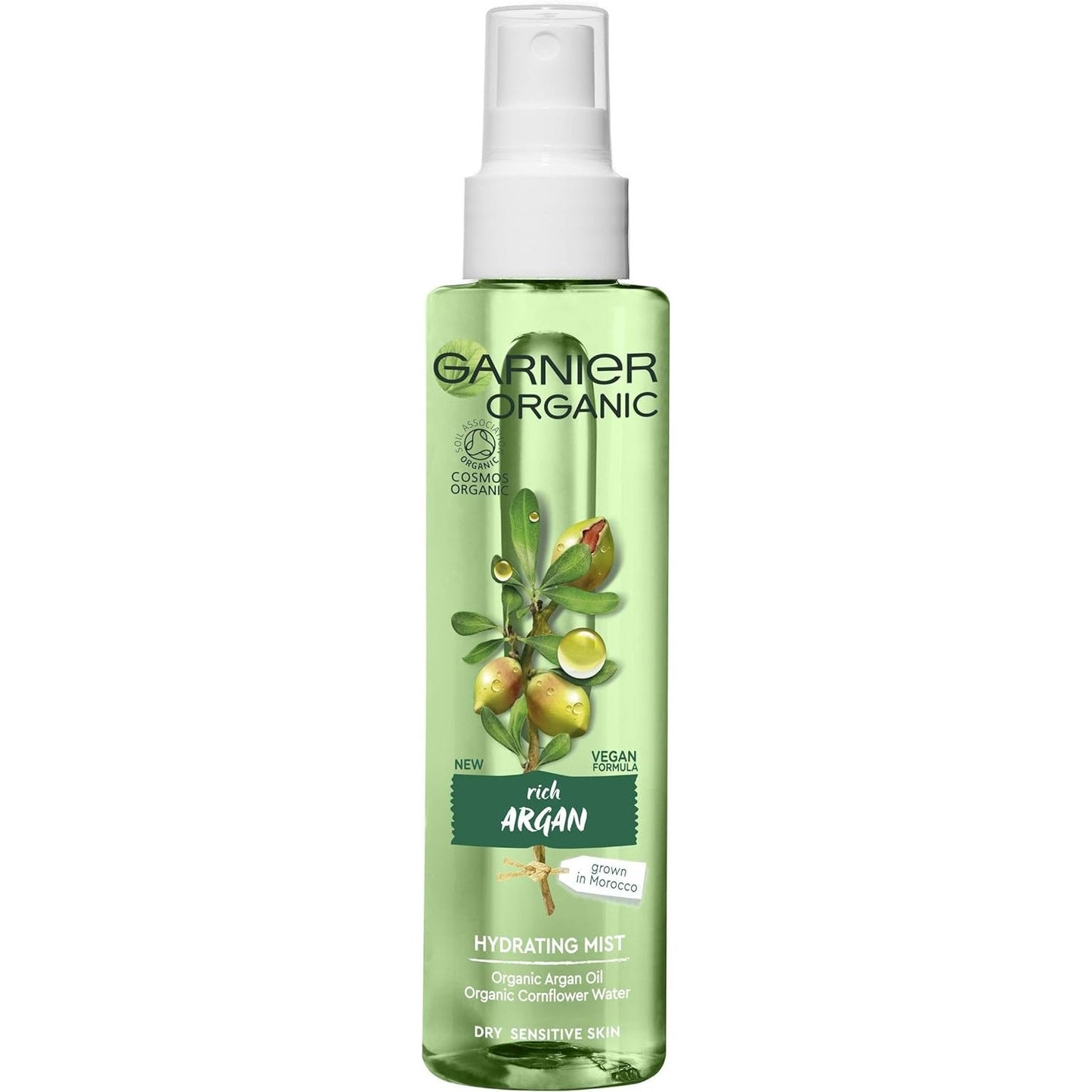 Garnier Organic Argan Hydrating Facial Spray Mist for Dry and Sensitive Skin, Hydrating and Refreshing Face Mist 150 ml