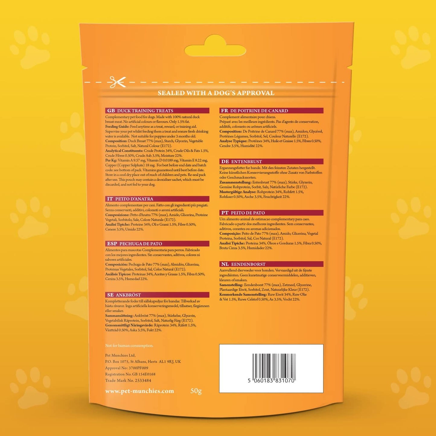 Pet Munchies Wild Salmon Dog Training Treats, Grain Free Tasty Bites with Natural Real Meat 50g (Pack of 8)