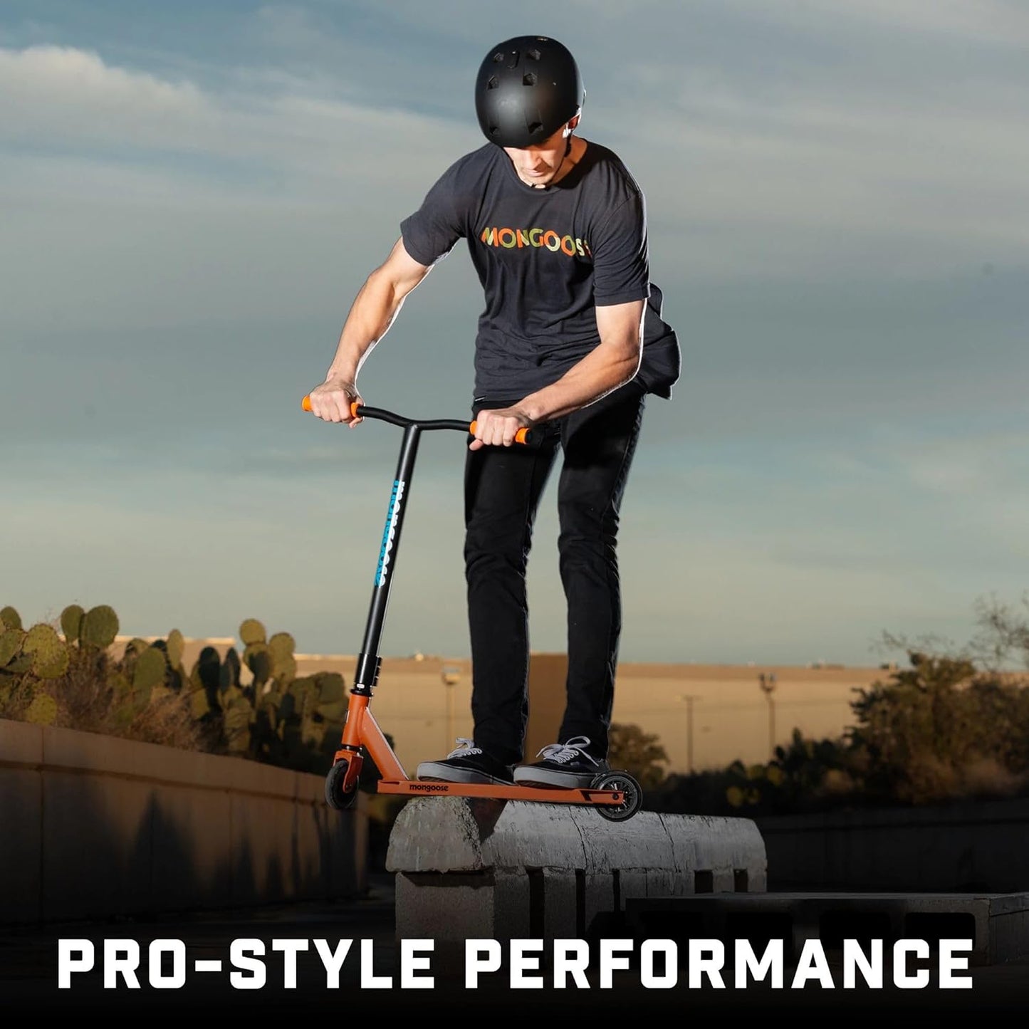 Mongoose Rise Youth and Adult Freestyle Stunt Scooter, High Impact Wheels, Bike-Style Grips, Lightweight Alloy Deck, Multiple Colors