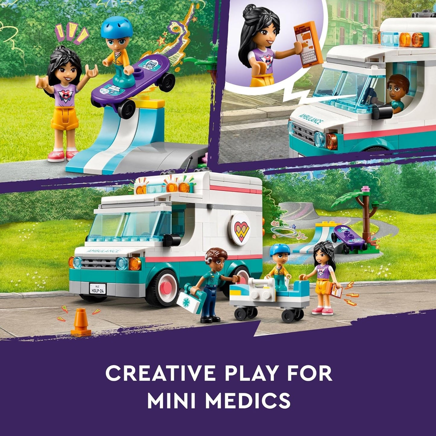 LEGO Friends Heartlake City Hospital Ambulance Set with 3 Characters, Gift Idea for Kids, Girls and Boys Aged 6 Years and Up, Social-Emotional Toy, Medical Emergency Vehicle, Toy Ambulance, 42613