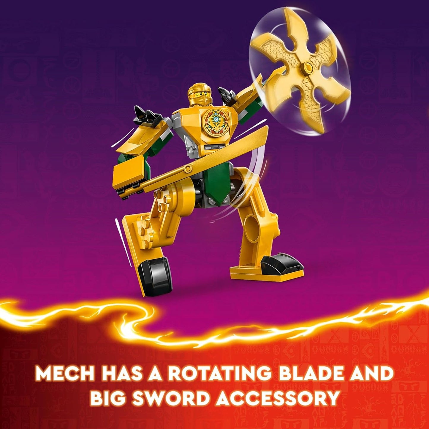LEGO NINJAGO Arin’s Battle Mech, Ninja Toy Set for Kids with Arin Ninja Minifigure and Katana Sword Accessory, Gift Idea for Boys and Girls Aged 4 Years Old and Up, 71804