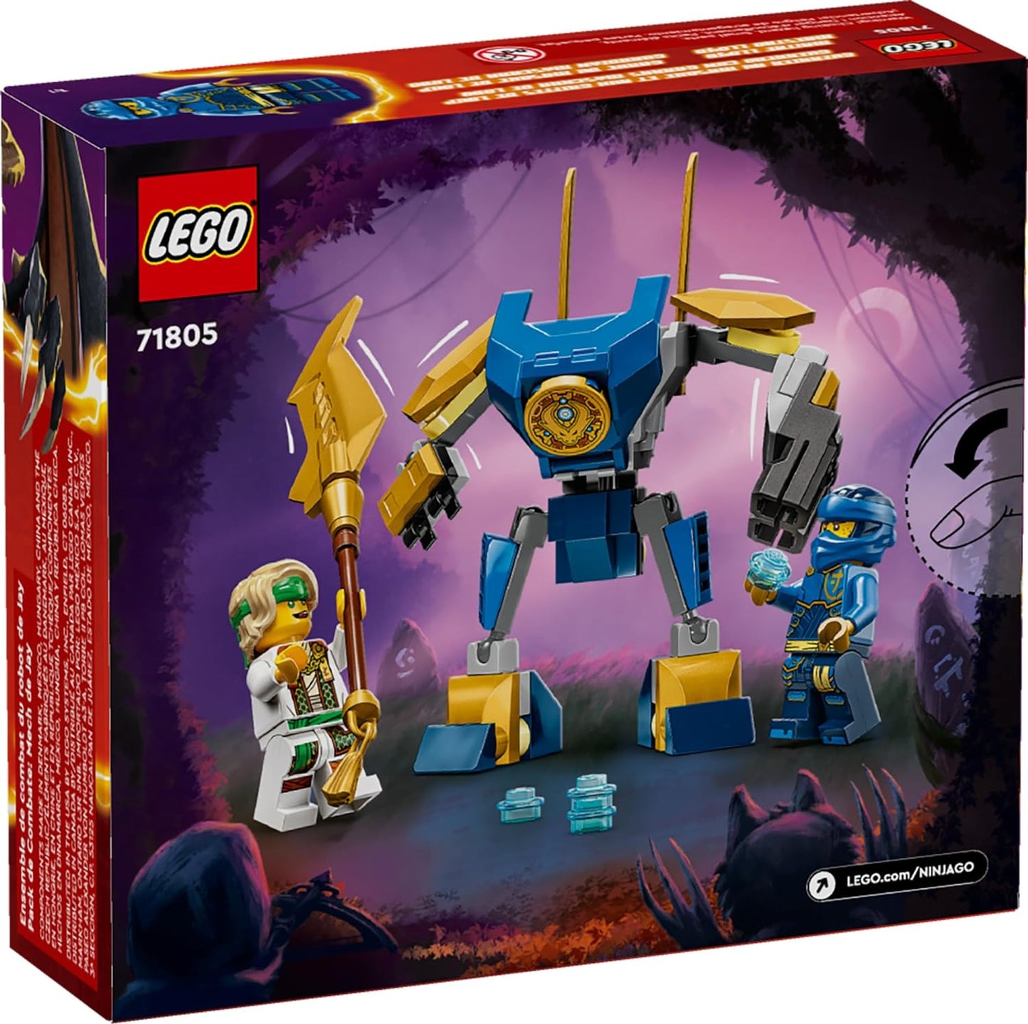 LEGO NINJAGO Jay’s Mech Battle Pack Adventure Toy Set for Kids, with Jay Minifigure and Mech Figure, Creative Ninja Gift for Boys and Girls Aged 6 Years Old and Up, 71805