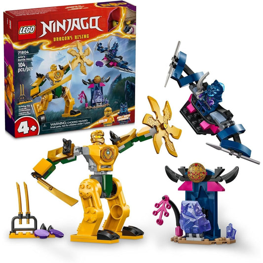 LEGO NINJAGO Arin’s Battle Mech, Ninja Toy Set for Kids with Arin Ninja Minifigure and Katana Sword Accessory, Gift Idea for Boys and Girls Aged 4 Years Old and Up, 71804