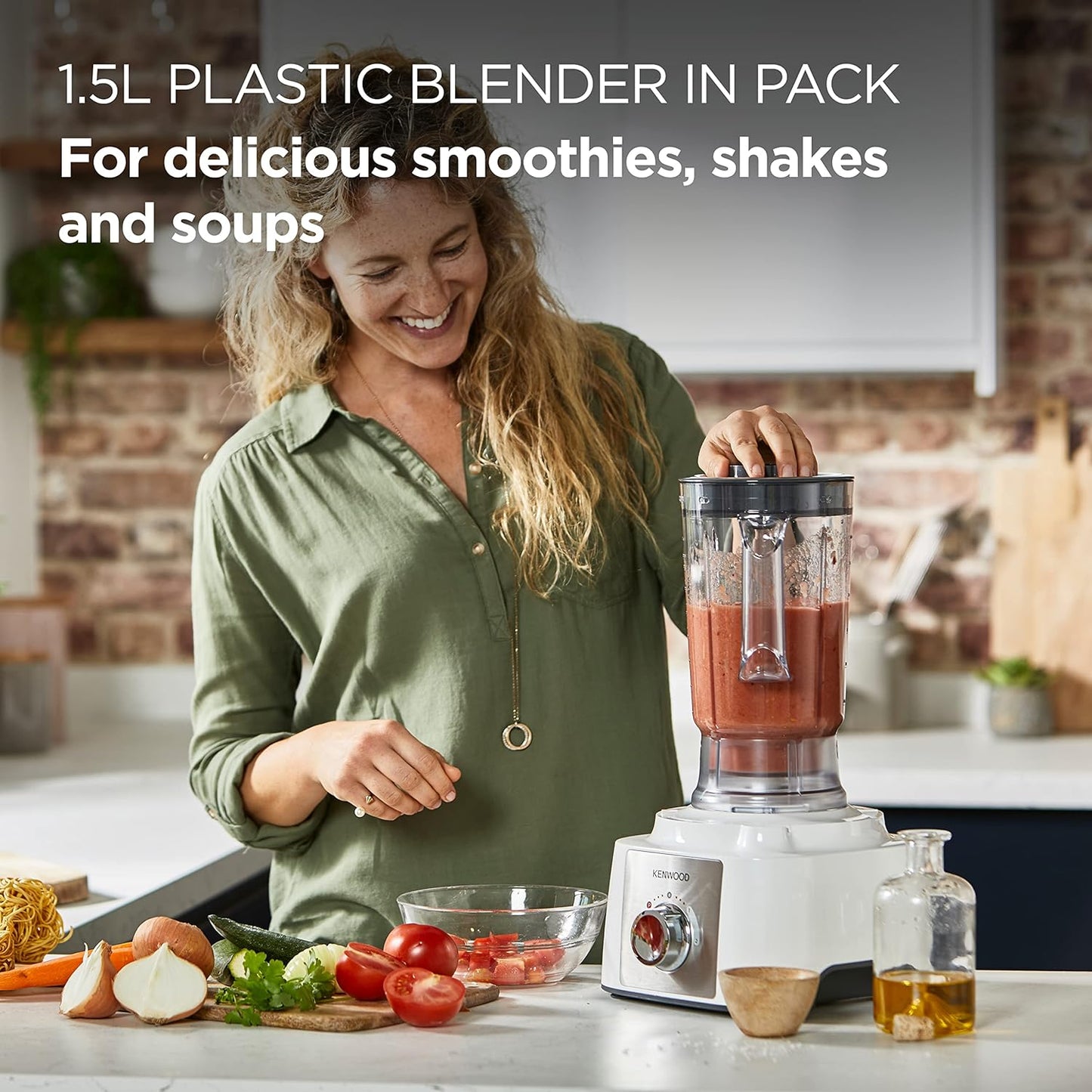 Kenwood FDP65.860WH food processor with 9 attachments. Expresss Serve and Dice, 1.5L Jug blender and mini chopper