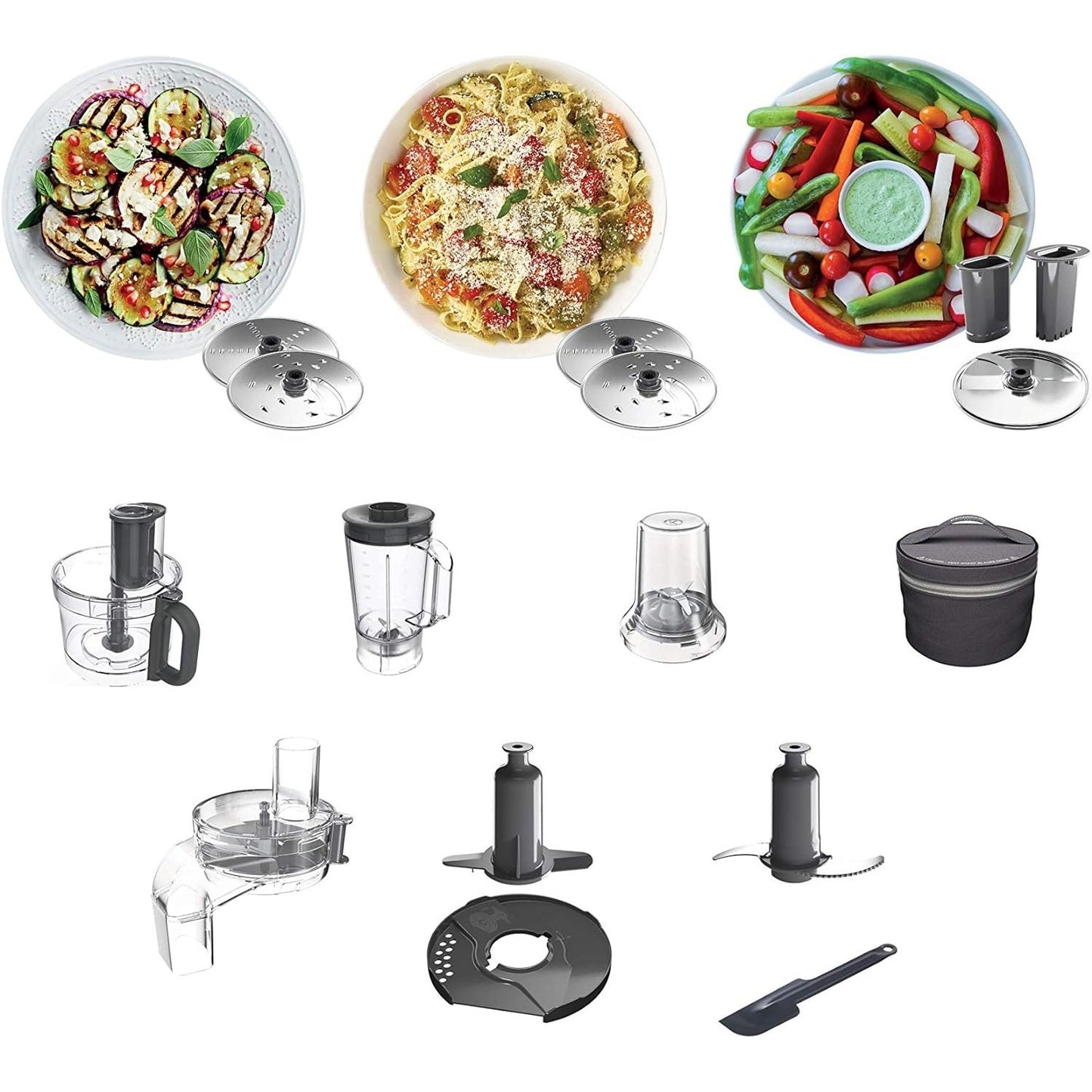 Kenwood FDP65.860WH food processor with 9 attachments. Expresss Serve and Dice, 1.5L Jug blender and mini chopper